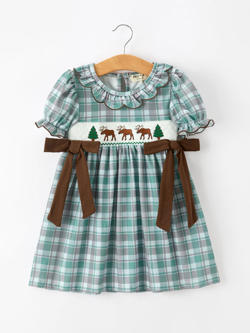 plaid-moose-smocked-girls-puff-sleeve-dress-sophias-styleDress-1