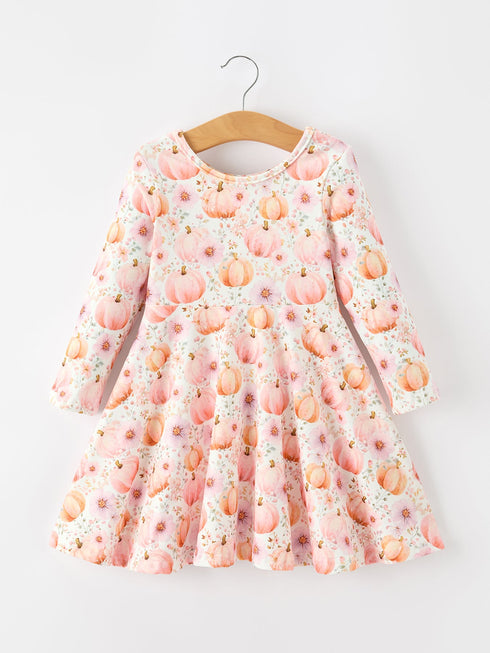 fall-pink-pumpkin-girls-long-sleeve-twirl-dress-sophias-styleDress-1