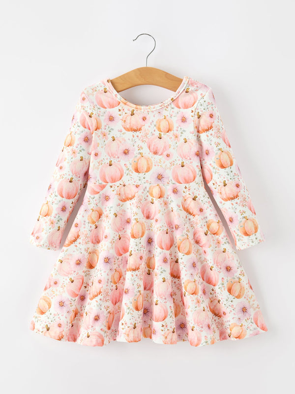 fall-pink-pumpkin-girls-long-sleeve-twirl-dress-sophias-styleDress-1