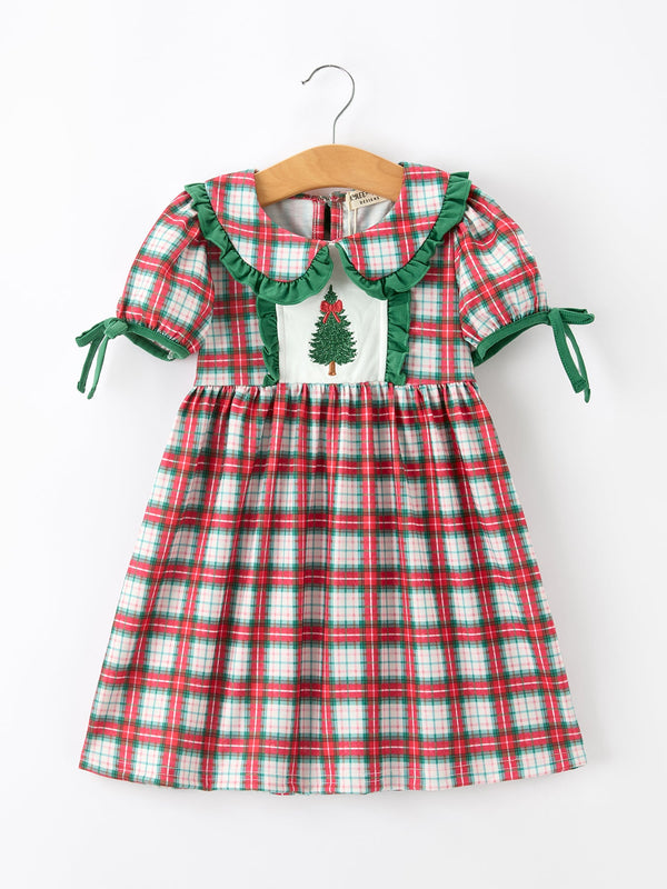 christmas-tree-plaid-girls-dress-petals-collar-ruffle-sophias-styleDress-1