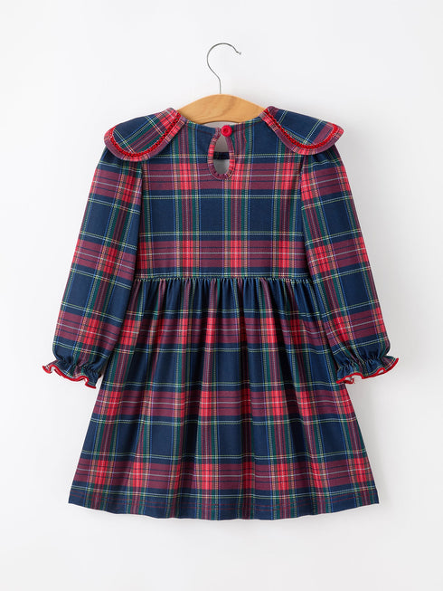 fall-plaid-girl-dress-petal-collar-puff-sleeve-long-sleeve-sophias-style-2