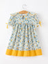 floral-girls-dress-peter-pan-collar-yellow-trim-puff-sleeve-dress-sophias-style-2