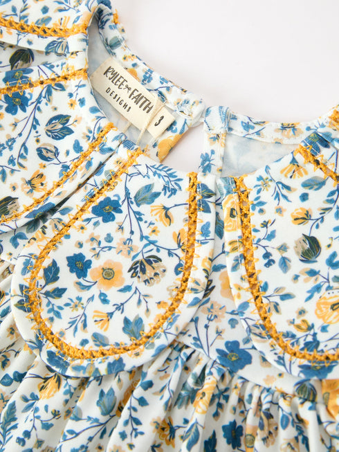 floral-girls-dress-peter-pan-collar-yellow-trim-puff-sleeve-dress-sophias-style-3