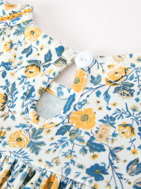 floral-girls-dress-peter-pan-collar-yellow-trim-puff-sleeve-dress-sophias-style-4