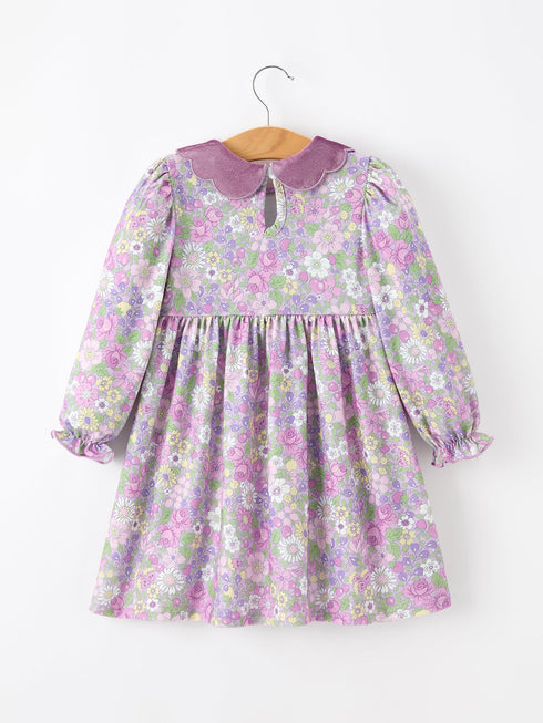 purple-floral-girls-dress-velvet-collar-bow-long-sleeve-dress-sophias-style-2