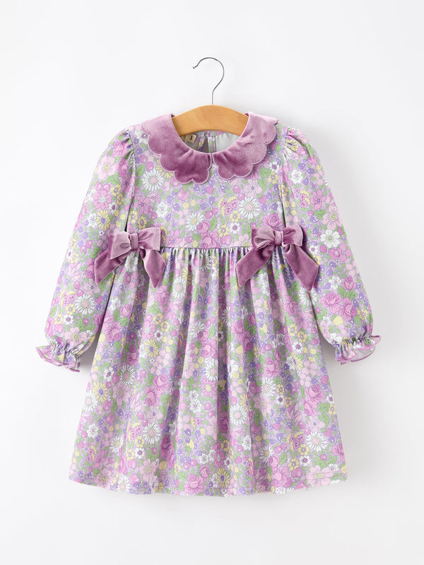 purple-floral-girls-dress-velvet-collar-bow-long-sleeve-dress-sophias-styleDress-1