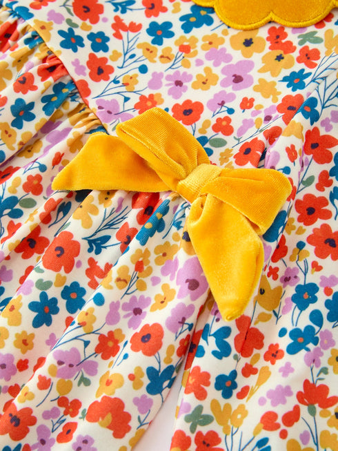 floral-girls-dress-yellow-velvet-collar-bow-puff-sleeve-dress-sophias-style-4