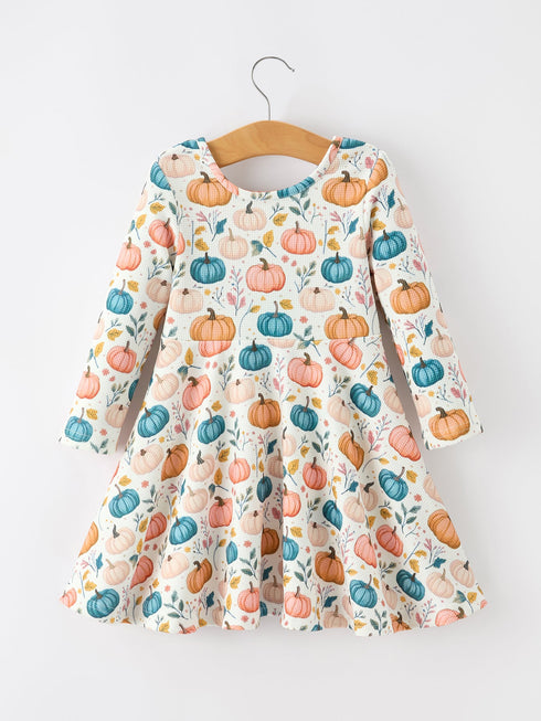 fall-colorful-pumpkin-girls-long-sleeved-dress-sophias-style-2