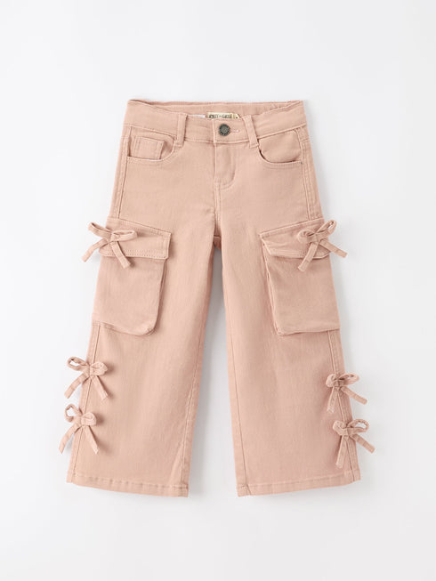 girls-solid-cargo-leggings-side-bow-pocket-wide-leg-pants-sophias-style-6