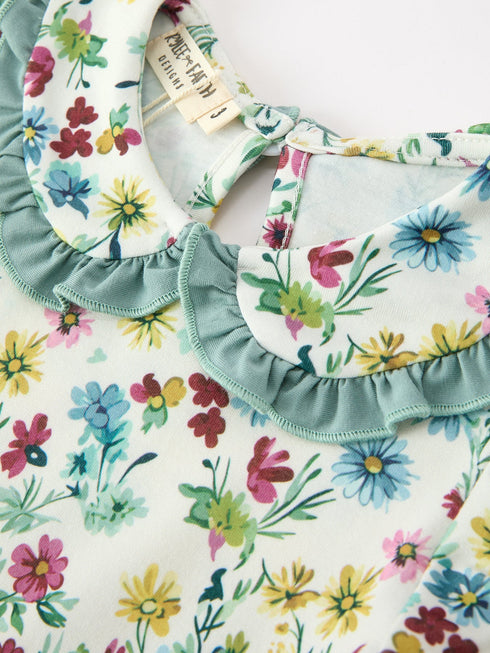 green-floral-girls-dress-petal-collar-bow-waist-puff-sleeve-dress-sophias-style-3