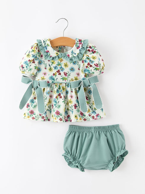 green-floral-girls-outfit-set-ruffle-collar-bow-baby-bloomer-set-sophias-styleRomper-1