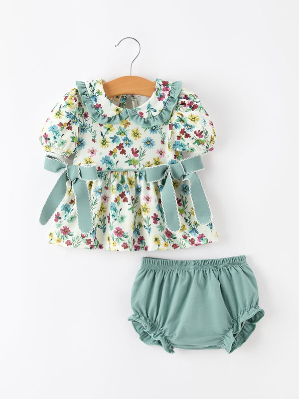 green-floral-girls-outfit-set-ruffle-collar-bow-baby-bloomer-set-sophias-styleRomper-1