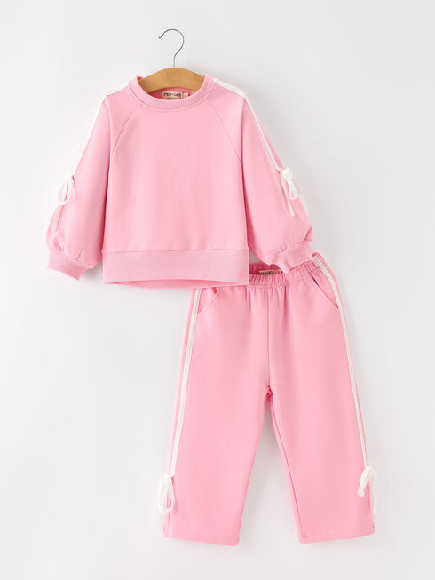 girls-pink-bow-trim-sweatshirt-and-pants-set-sophias-style-7