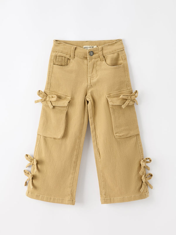 girls-solid-cargo-leggings-side-bow-pocket-wide-leg-pants-sophias-styleJeans-1