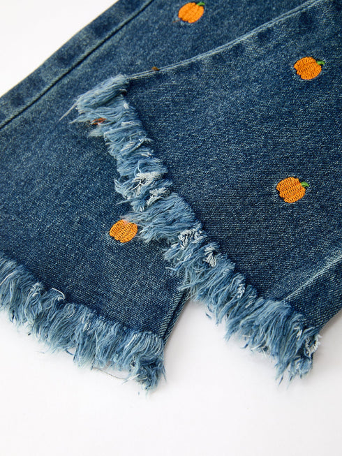 girls-pumpkin-embroidered-flare-jeans-fall-denim-pants-with-fringe-hem-sophias-style-4