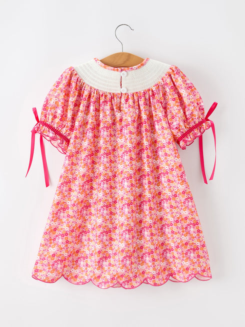 girls-halloween-thanksgiving-hot-pink-smocked-twirl-dress-sophias-style-2