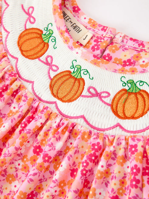 girls-halloween-thanksgiving-hot-pink-smocked-twirl-dress-sophias-style-3