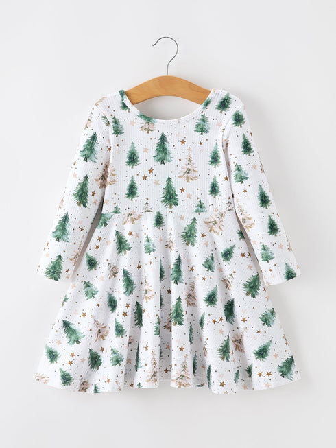 girls-christmas-tree-star-ribbed-print-twirl-dress-sophias-styleDress-1