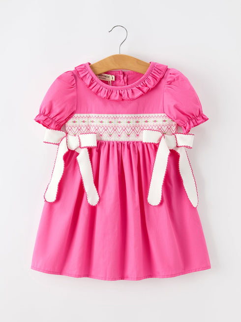 fall-girl-hot-pink-ruffle-smocked-embroidery-dress-sophias-styleDress-1