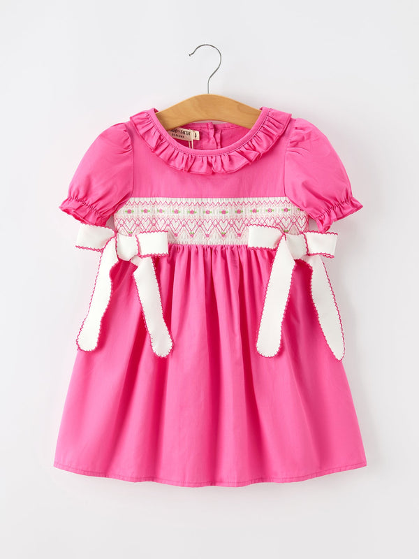 fall-girl-hot-pink-ruffle-smocked-embroidery-dress-sophias-styleDress-1