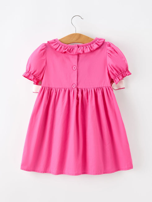 fall-girl-hot-pink-ruffle-smocked-embroidery-dress-sophias-style-2