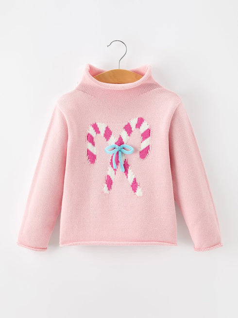 girls-christmas-candy-cane-bow-knit-sweater-sophias-styleTop-1