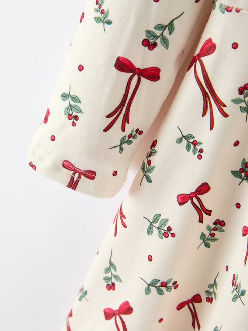 girls-christmas-bow-berry-print-twirl-dress-sophias-style-4
