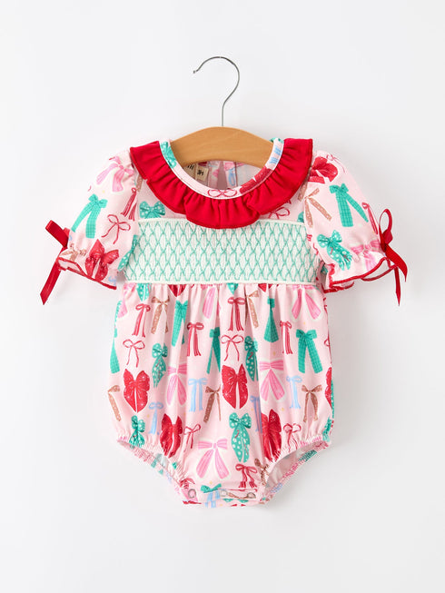 baby-girl-christmas-smocked-bubble-romper-bow-print-sophias-styleRomper-1