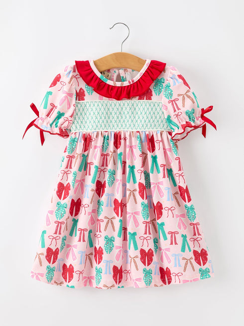 girl-christmas-smocked-dress-red-green-bow-holiday-party-dress-sophias-styleDress-1
