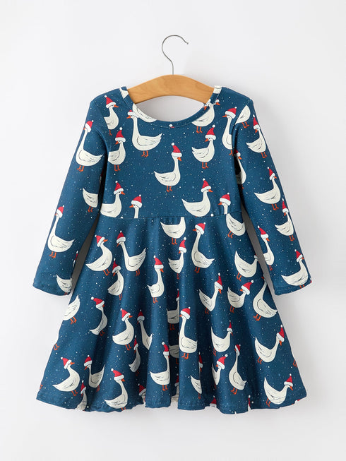 christmas-girls-goose-twirl-dress-navy-long-sleeve-dress-sophias-style-2