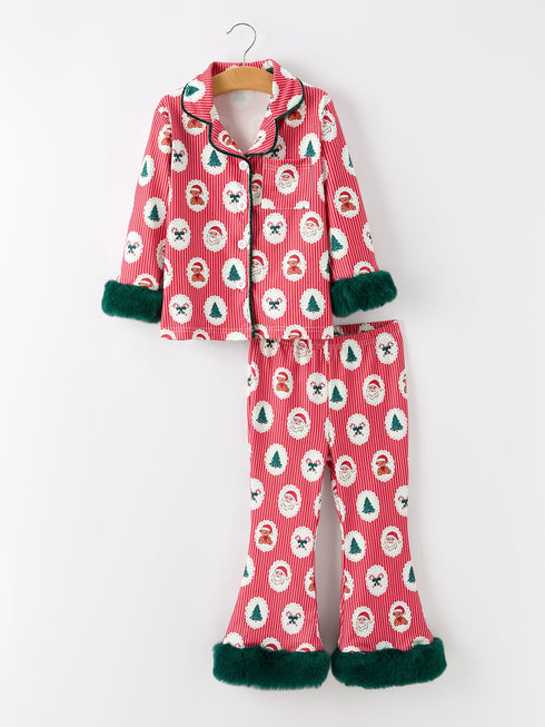 mommy-and-me-christmas-santa-print-pajama-set-with-fur-trim-sophias-style-3