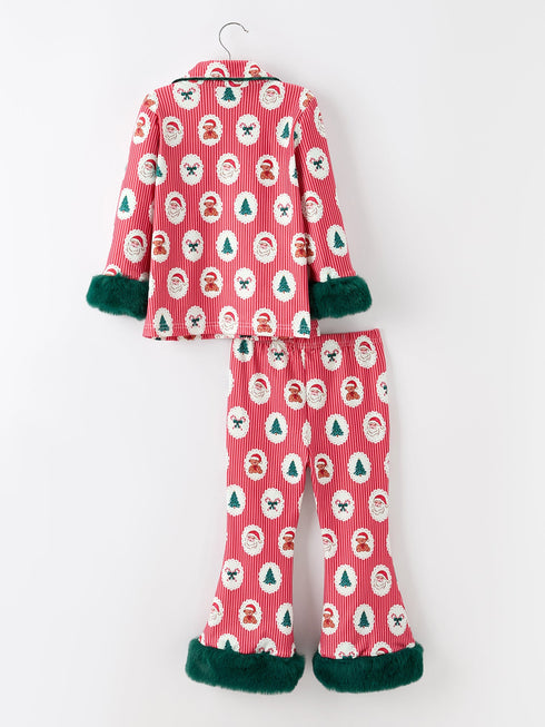 mommy-and-me-christmas-santa-print-pajama-set-with-fur-trim-sophias-style-4