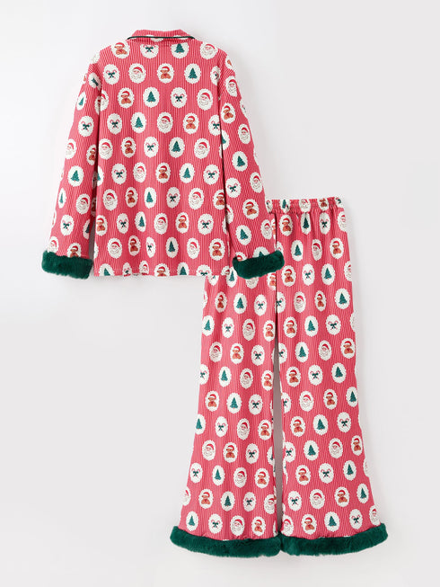 mommy-and-me-christmas-santa-print-pajama-set-with-fur-trim-sophias-style-9
