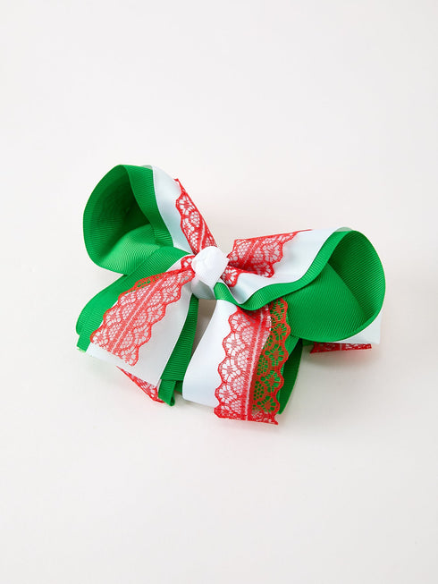 christmas-red-lace-green-layered-bow-hair-clip-6-3-inches-sophias-style-3