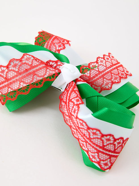 christmas-red-lace-green-layered-bow-hair-clip-6-3-inches-sophias-style-7