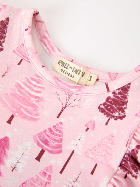 christmas-tree-print-girls-pink-ruffle-long-sleeve-dress-sophias-style-3
