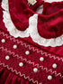 christmas-burgundy-velvet-girls-smocked-pearl-lace-collar-dress-sophias-style-3