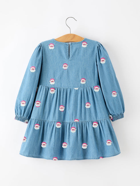 christmas-santa-embroidered-girls-denim-dress-rylee-faith-sophias-style-2