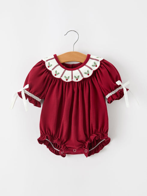 christmas-holly-embroidered-baby-romper-petals-collar-ruffle-sophias-styleRomper-1