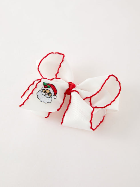 girls-christmas-santa-embroidered-6-25-hair-bow-white-pink-sophias-style-3