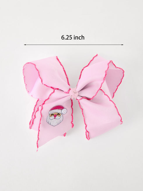 girls-christmas-santa-embroidered-6-25-hair-bow-white-pink-sophias-style-8
