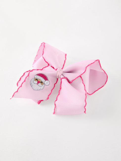 girls-christmas-santa-embroidered-6-25-hair-bow-white-pink-sophias-style-9