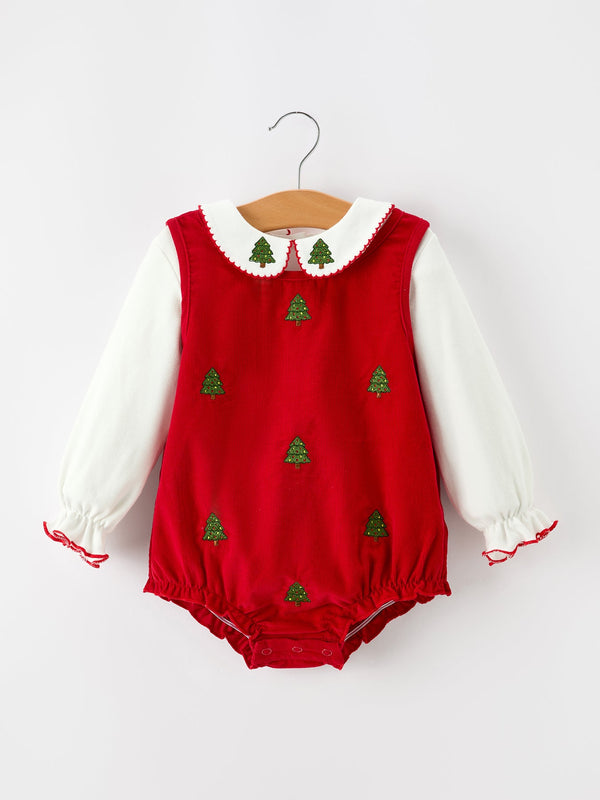 girls-christmas-tree-embroidered-cotton-top-corduroy-romper-setsophias-styleRomper-1