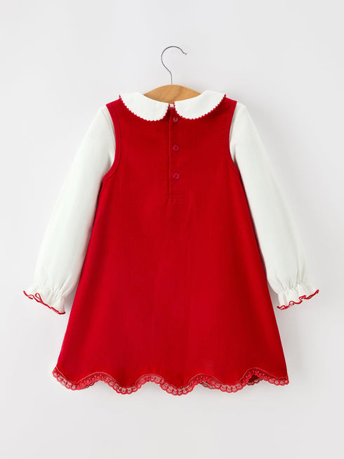 girls-christmas-tree-embroidered-corduroy-dress-cotton-top-setsophias-style-3