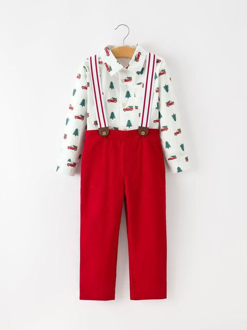 christmas-boys-christmas-tree-truck-print-shirt-red-suspender-pants-setsophias-styleOutfit-1