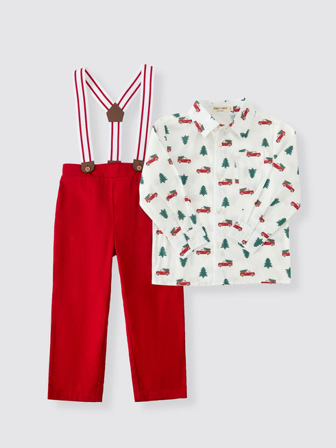 christmas-boys-christmas-tree-truck-print-shirt-red-suspender-pants-setsophias-style-2