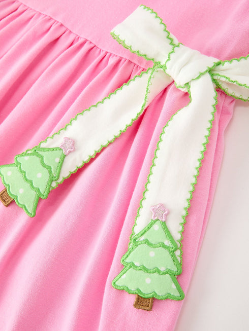 girls-christmas-pink-bow-christmas-tree-peter-pan-collar-dress-rylee-faith-sophias-style-4