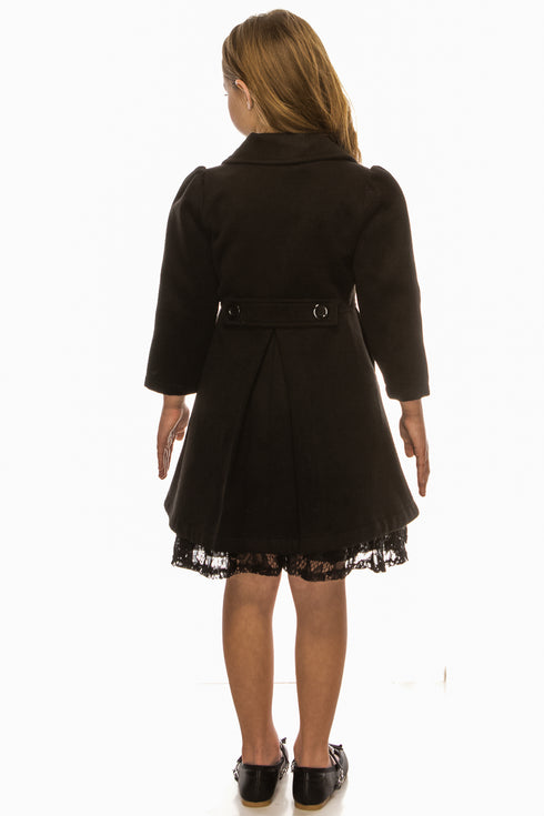 Crayon Kids Girls Long Sleeve Button Up Winter Dress Coat 2T-16 - SophiasStyle.com