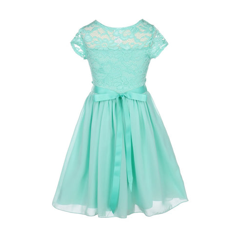 Little Girls Multi Color Lace Stone Belt Chiffon Flower Girl Party Dress 2-6 - SophiasStyle.com