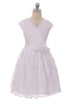 Vestido de ocasión especial de encaje elástico con borde de flores amarillas para niñas grandes 8-14